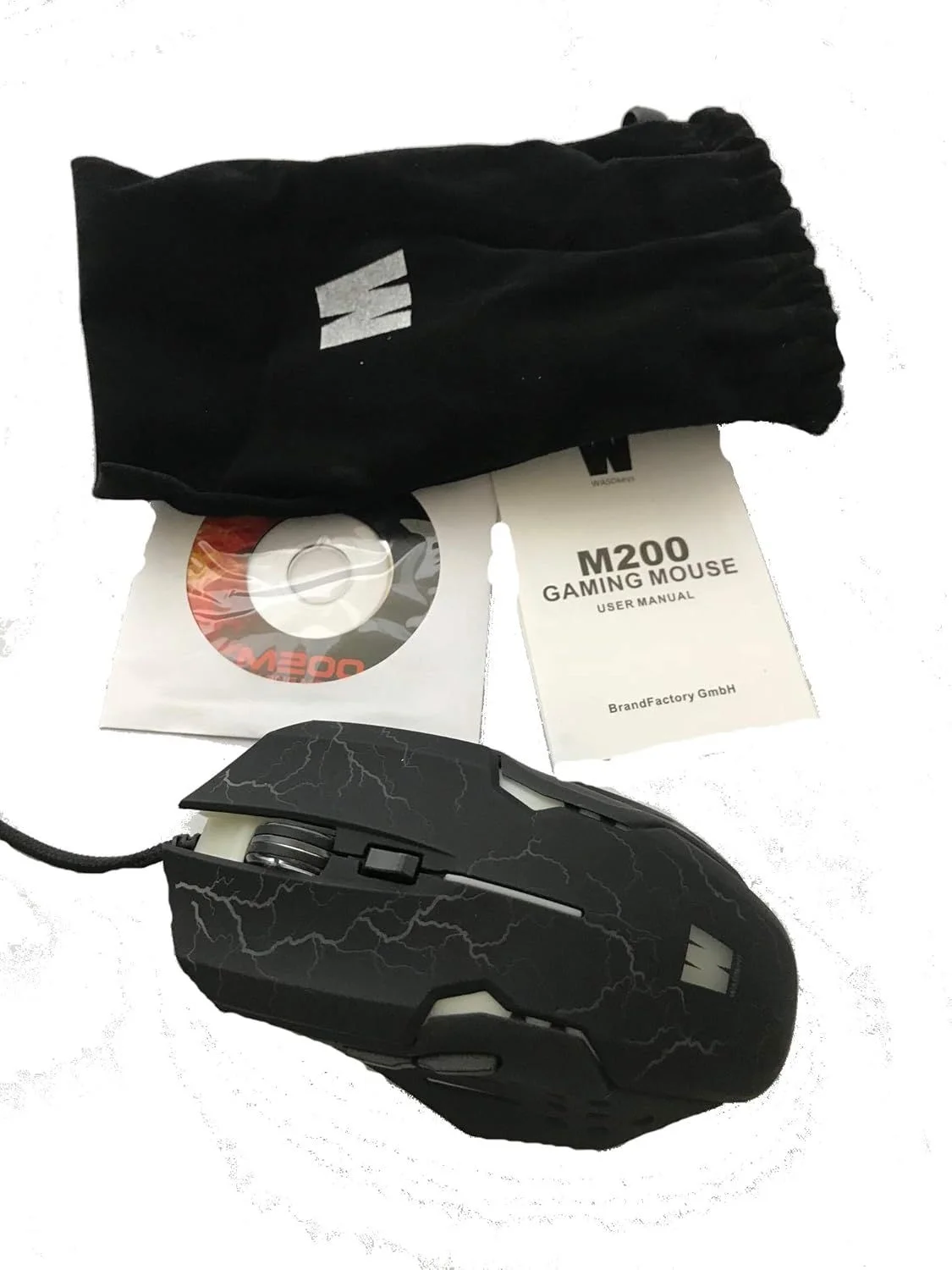 WASDkeys - M200 - Zwarte RGB Bedrade Laser Gamingmuis