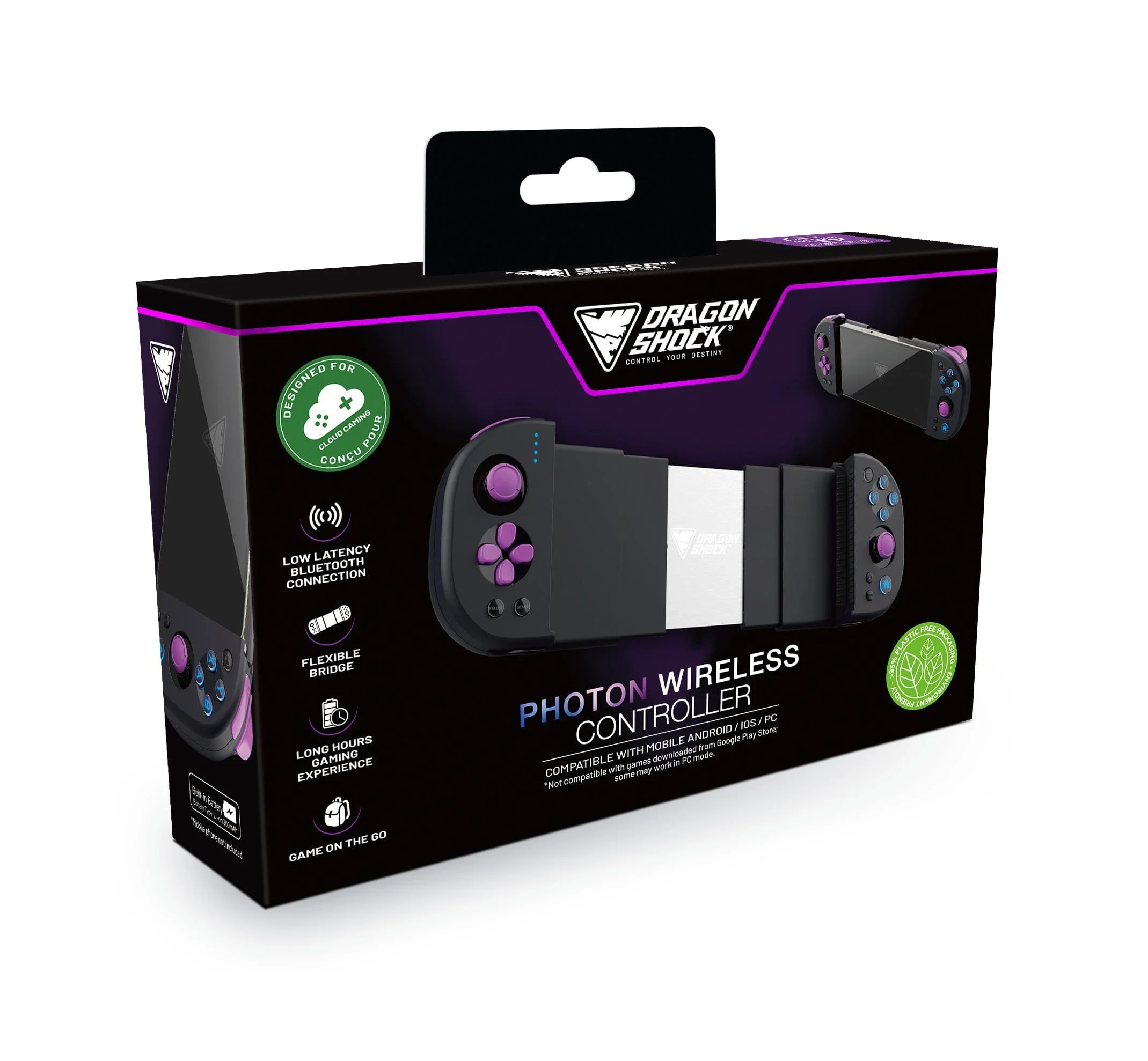 DragonShock - PHOTON Bluetooth Draadloze Controller Zwart voor Mobile