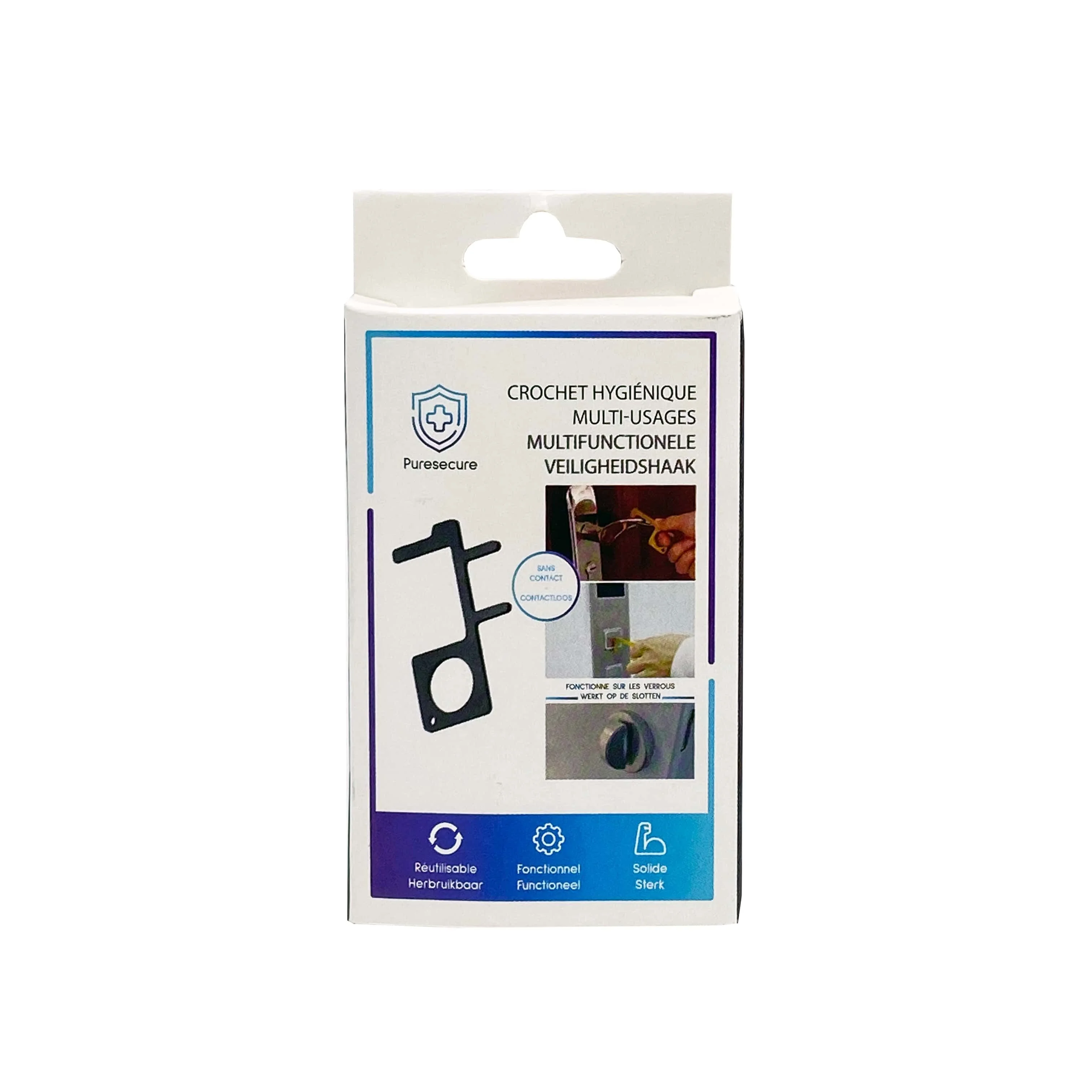 Puresecure - Multifunctionele Haak (Zonder contact) Zwart