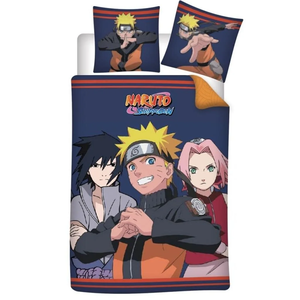 Naruto Shippûden - "Team 7" Dekbedovertrek Microvezel (140x200cm + 2x 63x63cm)