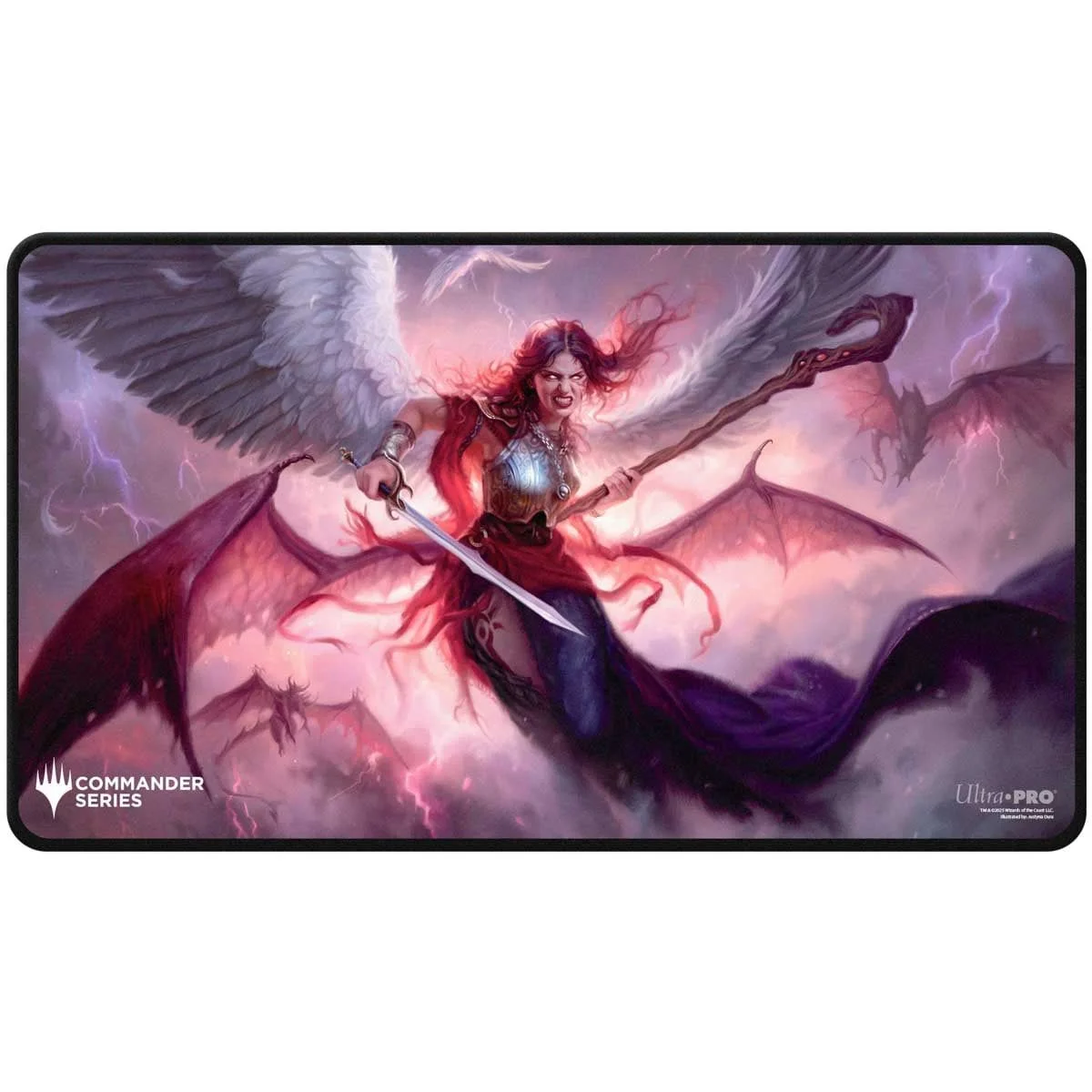 Ultra Pro - Magic: The Gathering - Commander Series - Three Color Wedge - Fan Vote - Kaalia Black Stitched Playmat - UK