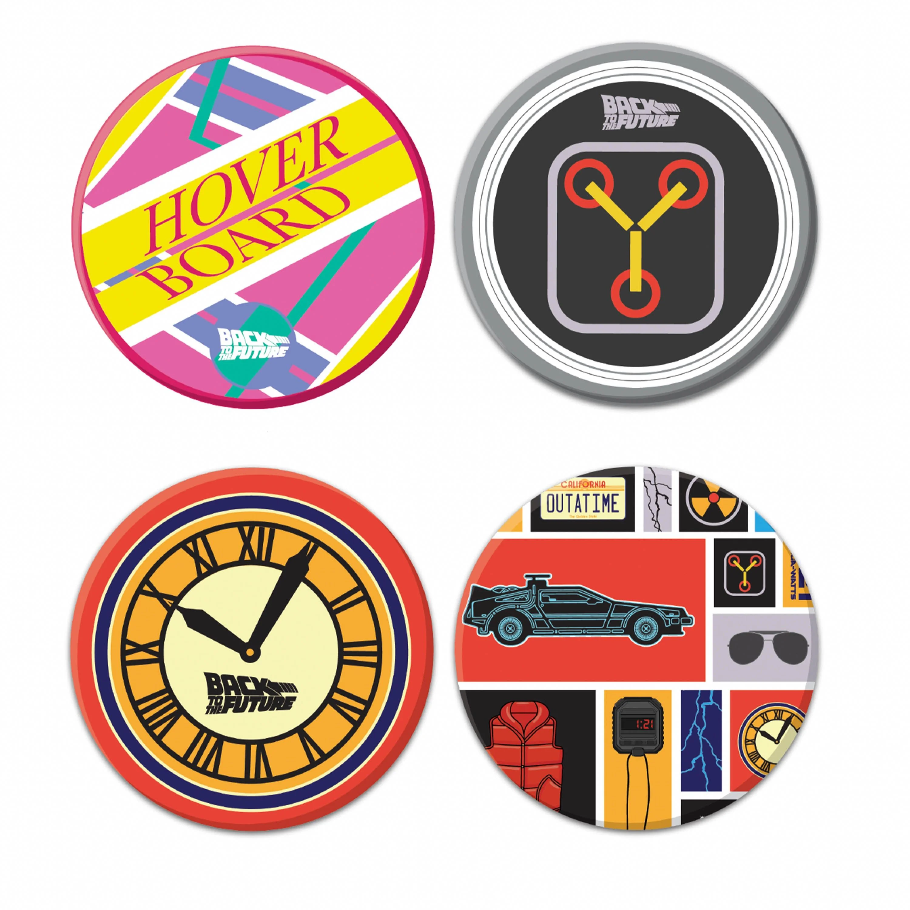 Back to the Future - Set van 4 keramische onderzetters