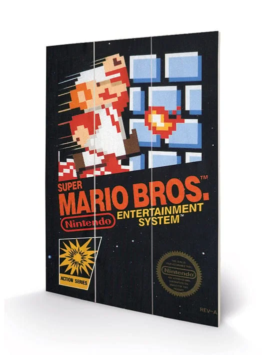 Super Mario Bros - NES Cover Wood Print 20 X 29.5 cm
