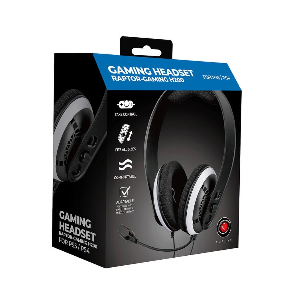 Raptor Gaming - H200 Bedrade Stereo Gaming Headset Zwart - Geschikt voor PS4/PS5