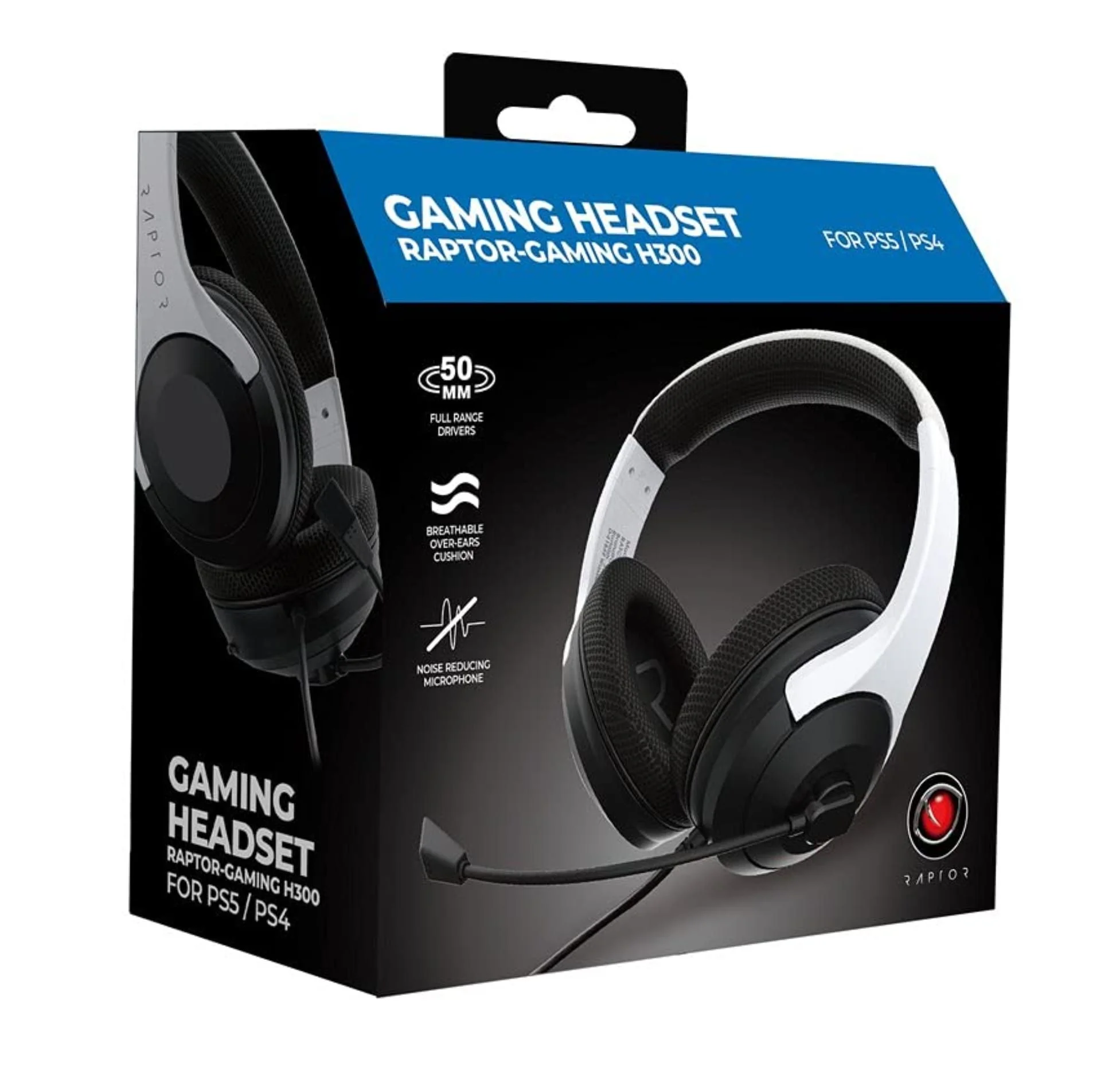 Raptor Gaming - H300 Bedrade Stereo Gaming Headset Wit voor PS4/PS5 -  Xbox Series X - S en Windows 10 -11