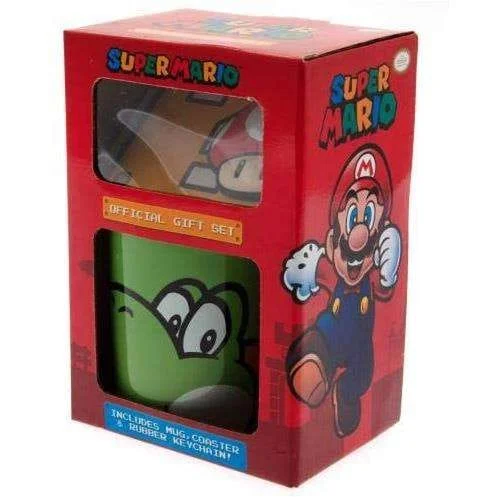 Super Mario - Yoshi geschenkdoos mok, onderzetter en sleutelhanger