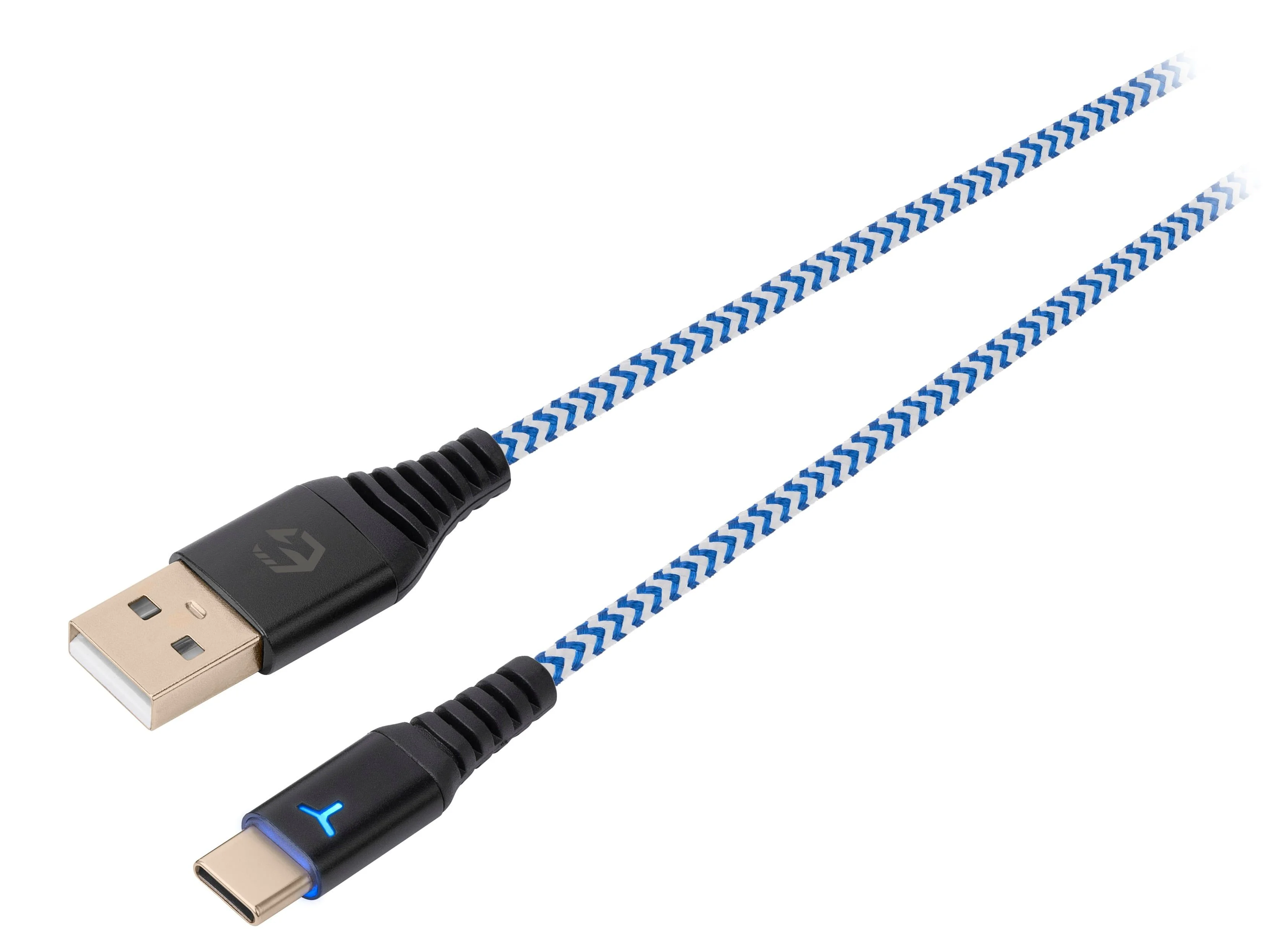 EgoGear - USB-C 3m Gevlochten Oplaadkabel Wit en Blauw - Geschikt voor PS5 - Xbox Series X - S - Switch - Switch Lite - Switch OLED, Switch 2 thumbnail