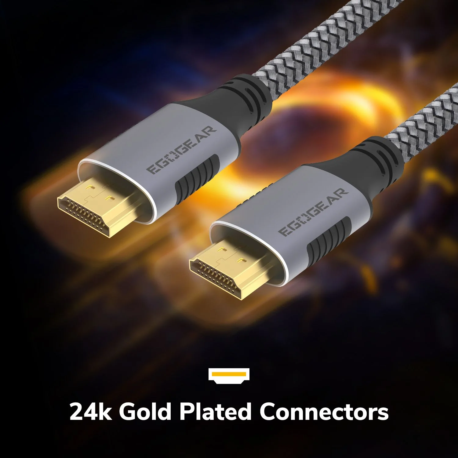 EgoGear - SCH20 8K UHD 2.1 HDMI Kabel met Ethernet Grijs en Zwaart - 2m thumbnail