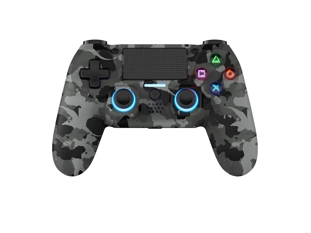 DragonShock - MIZAR+ - Bluetooth Draadloze Controller Volledig Grijs Camo voor PS4, PC & Mobiel thumbnail