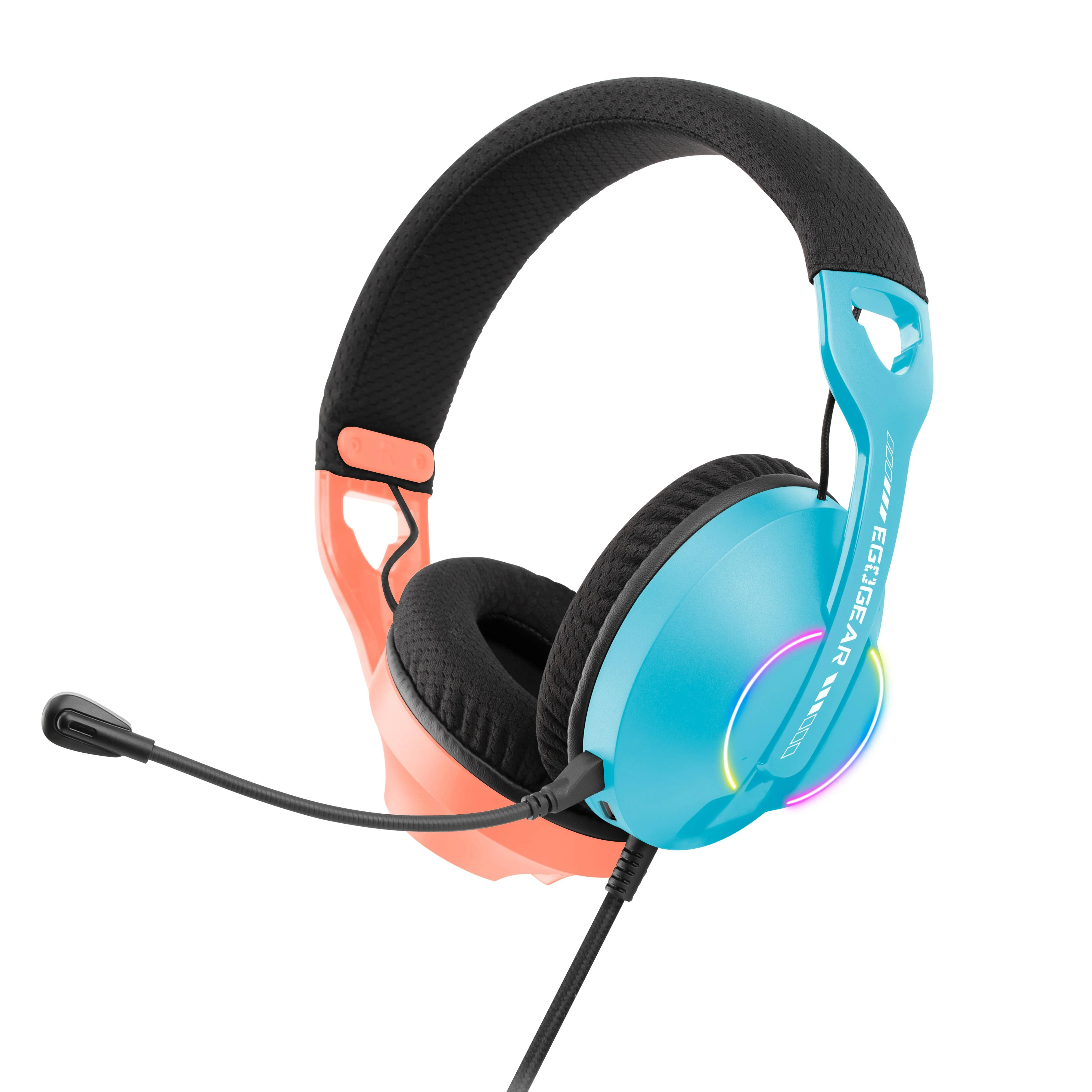 EgoGear - SHS25 Bedrade RGB Gamingheadset Roze en Blauw voor Switch 2 thumbnail