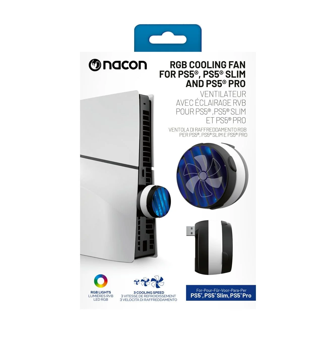 Nacon - RGB-koelventilator voor PS5, PS5 Slim en PS5 Pro