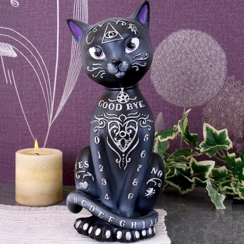 Nemesis Now - Zwarte Mysterieuze Kat - Geestenbord - Spirit Board - Beeld - 26cm