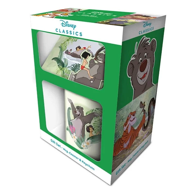The Jungle Book - Mok, onderzetter en sleutelhanger van Mowgli & Baloo Geschenkset