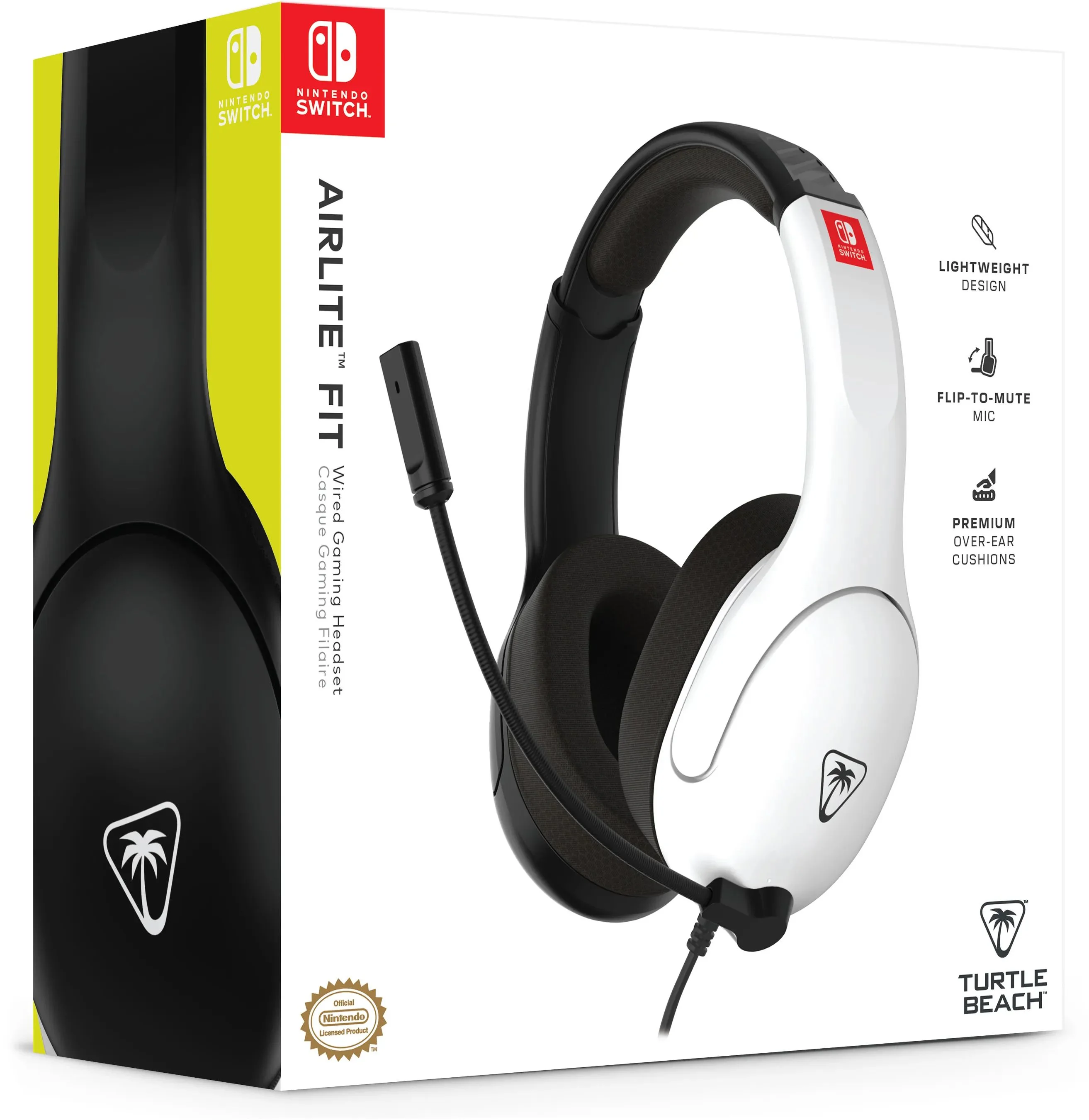 Turtle Beach - Airlite Fit Bekabelde Gamingheadset Zwart en Wit voor Nitendo Switch, Switch Lite en Switch OLED-model