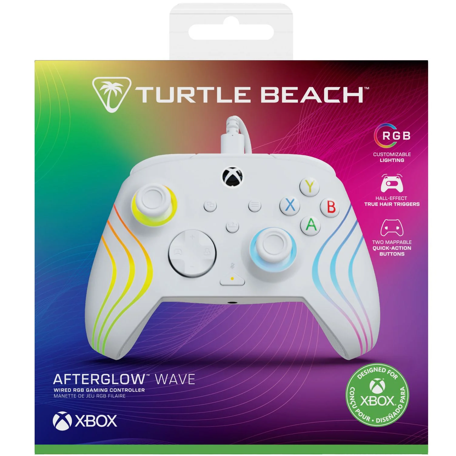 Turtle Beach - Afterglow Wave Bedrade RGB Gaming Controller Wit voor Xbox Series X|S, Xbox One en Windows 10/11