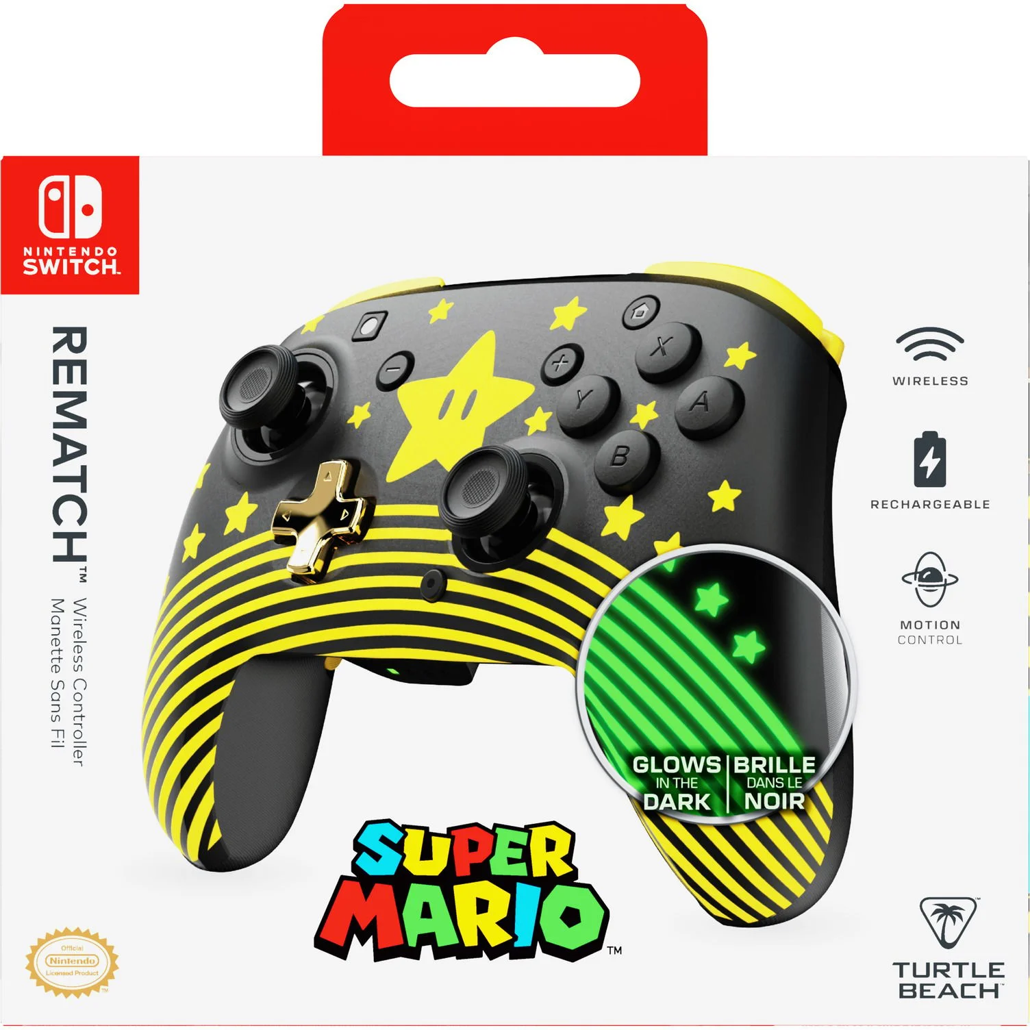 Turtle Beach - Rematch Draadloze Gaming Controller Super Mario Star voor Nintendo Switch, Switch Lite en Switch OLED-model