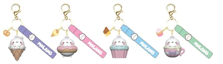 YuMe - Molang - Keychain with Hand Strap Snack Time Series (Display 12 stuks)