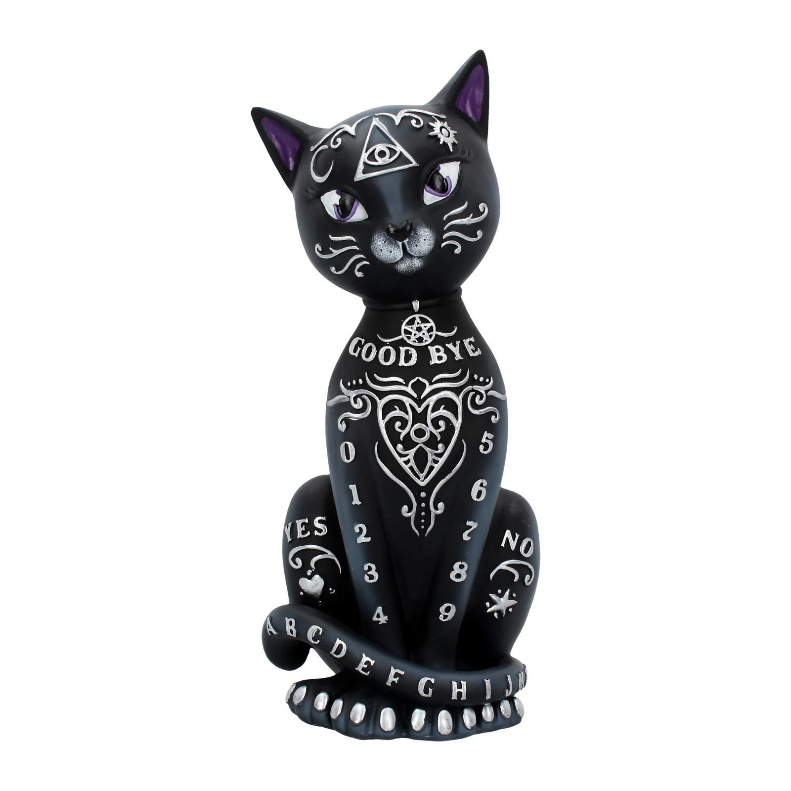 Nemesis Now - Zwarte Mysterieuze Kat - Geestenbord - Spirit Board - Beeld - 26cm thumbnail