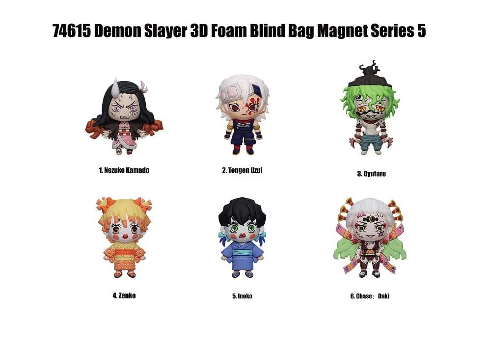Demon Slayer: Kimetsu no Yaiba - 3D Schuimrubberen Verzamelbare Figuurlijke Magneten Blinde Zak Assortiment (Series 5) (12 st.) thumbnail
