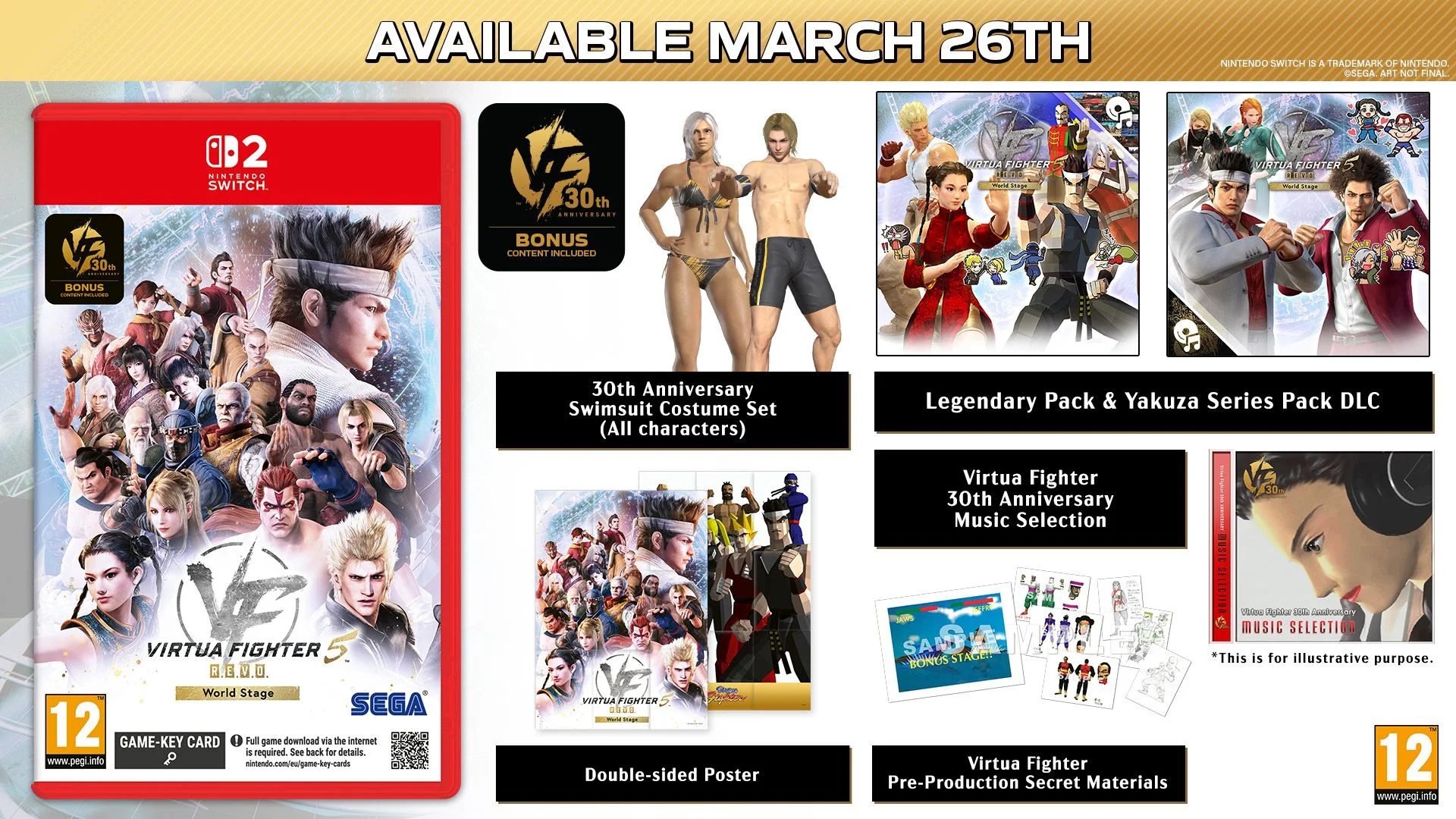 Virtua Fighter 5 R.E.V.O. World Stage - 30th Anniversary Edition - Game-key Card - Nintendo Switch 2 versie thumbnail